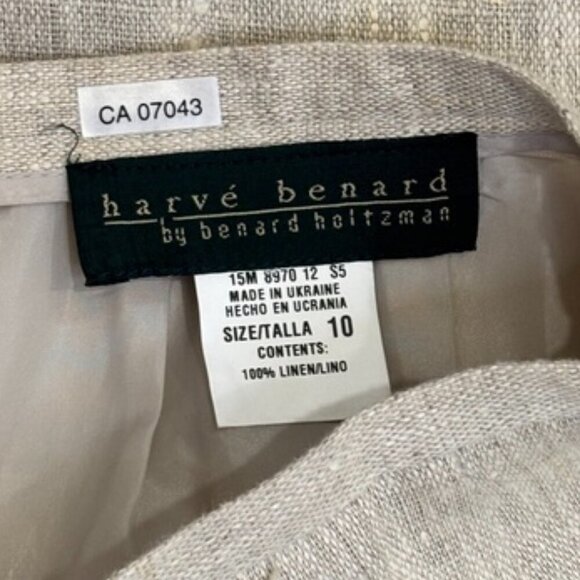 Vintage Harvé Benard 100% Linen Textured Pencil Skirt – Size 10 - Picture 6 of 7